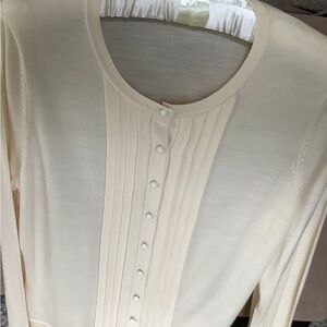Talbots Ivory Button-Up Cardigan